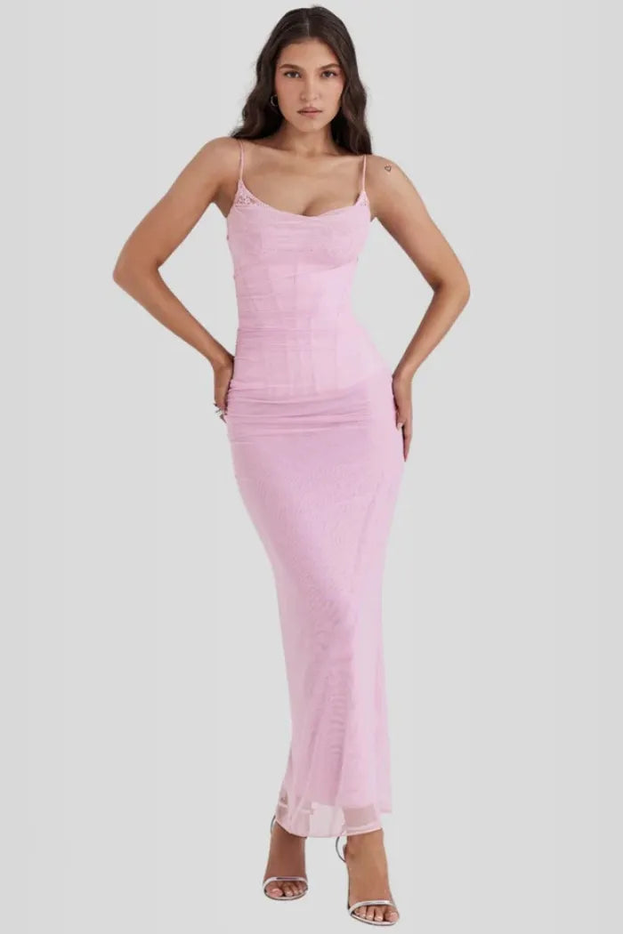 Nhayra – Langes, schmal geschnittenes Kleid