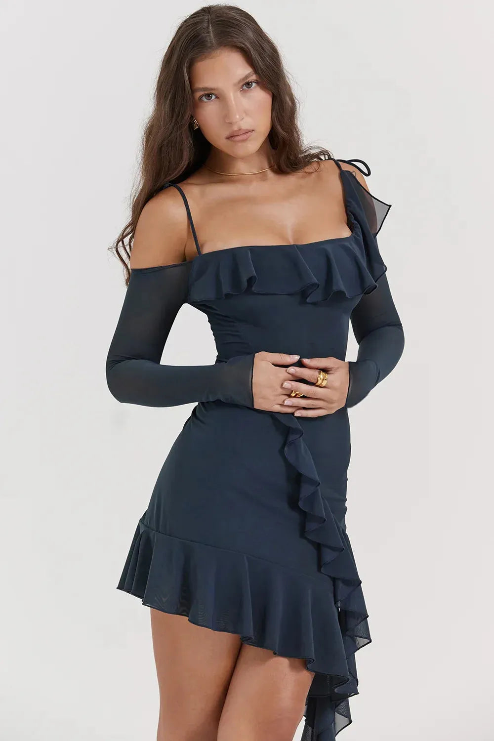 Robe mi-longue à décolleté et bretelles - Valentina
