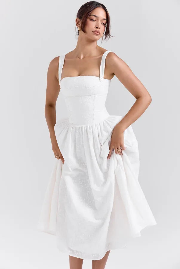 Midi Plaid Dress Shaper - Lauren Model