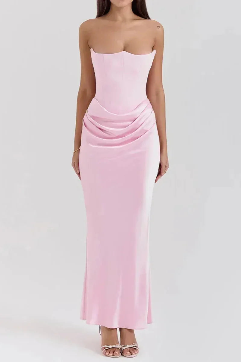 Long Satin Dress Model Thais