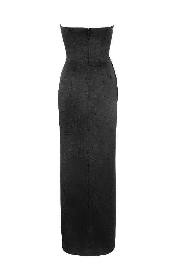 Long Dress with Straight Neckline - Olivia