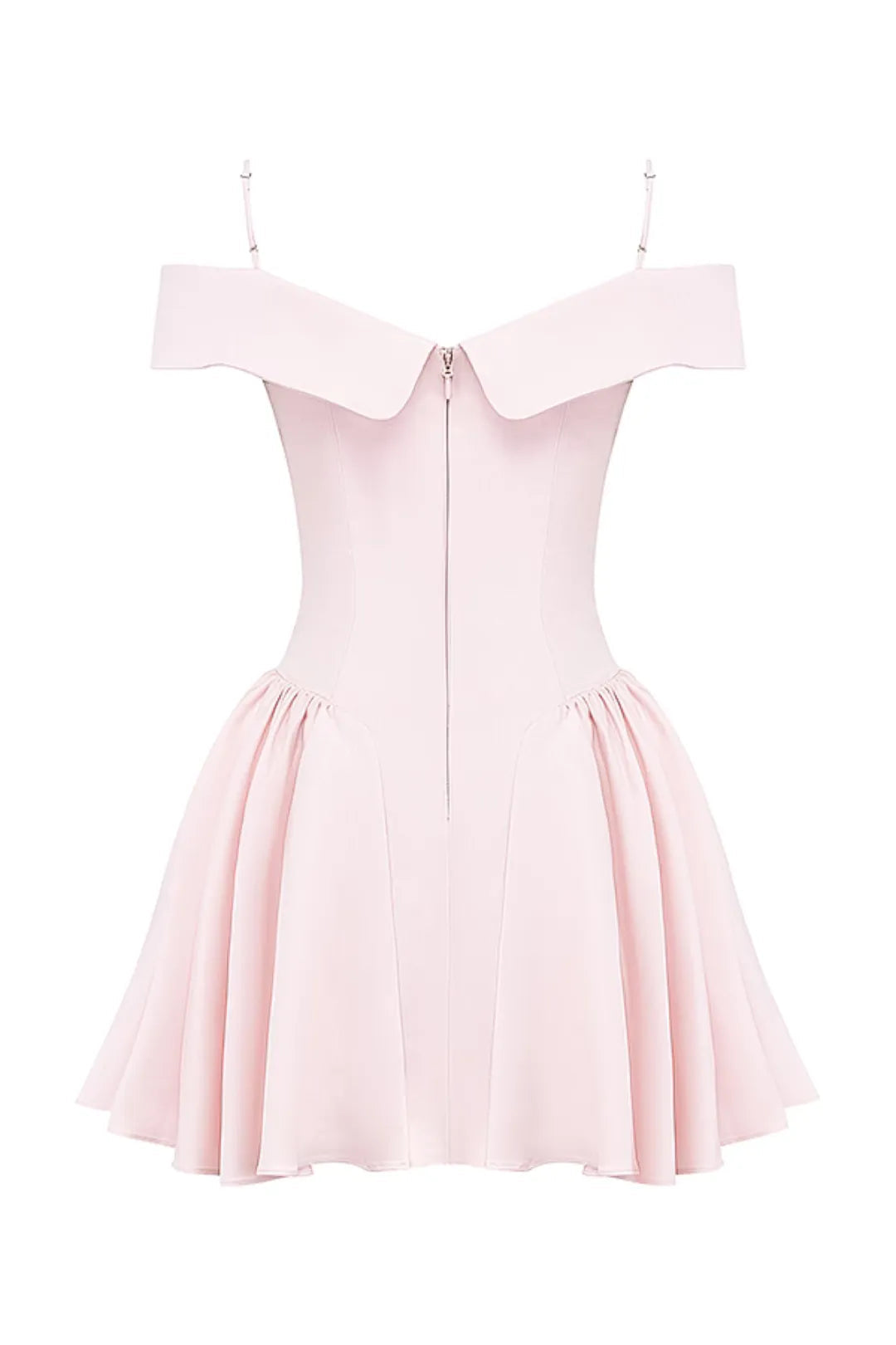 Short Ballerina Dress Off-Shoulder Pink Elida Model