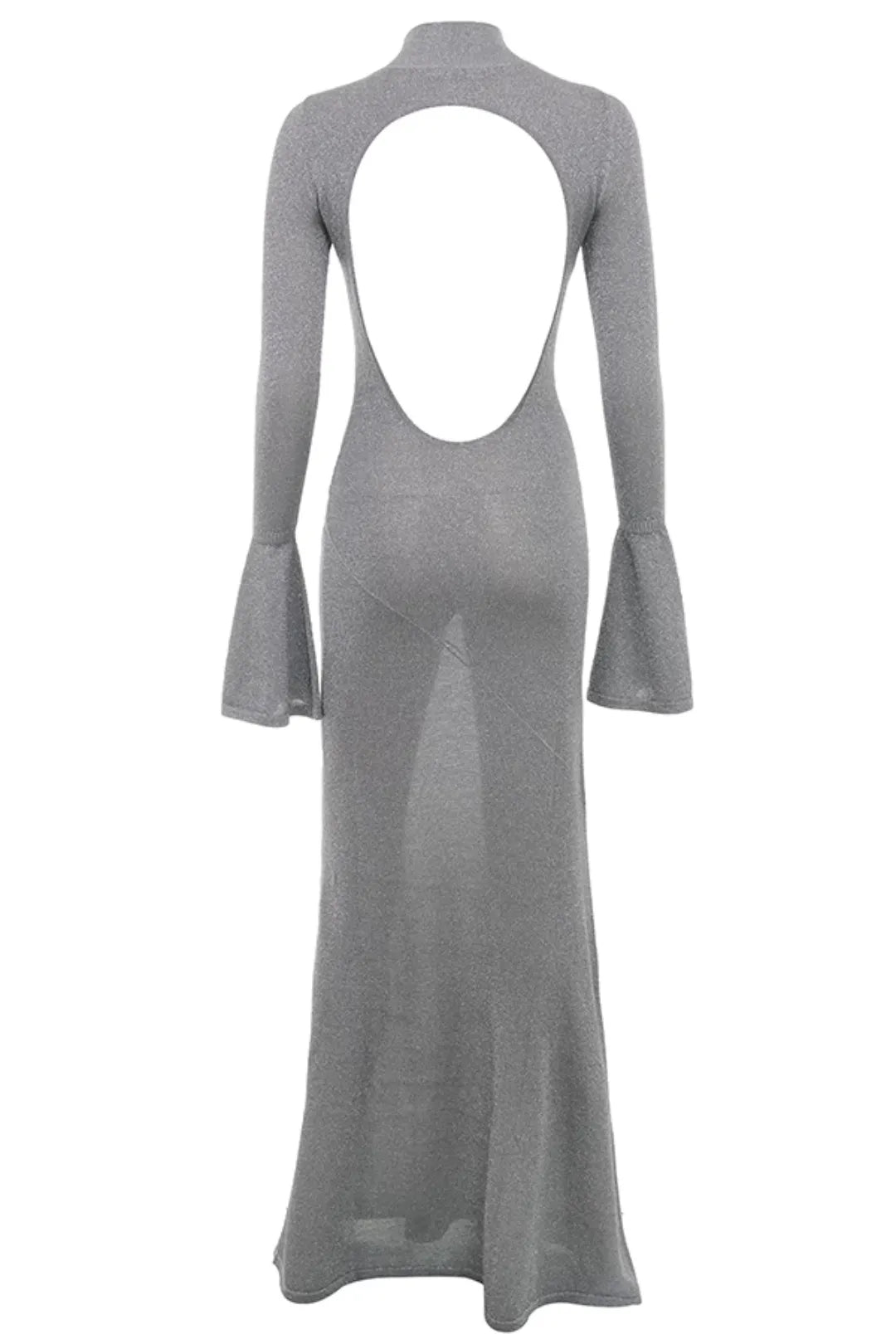 Bezauberndes graues langes Abendkleid Modell Sancha
