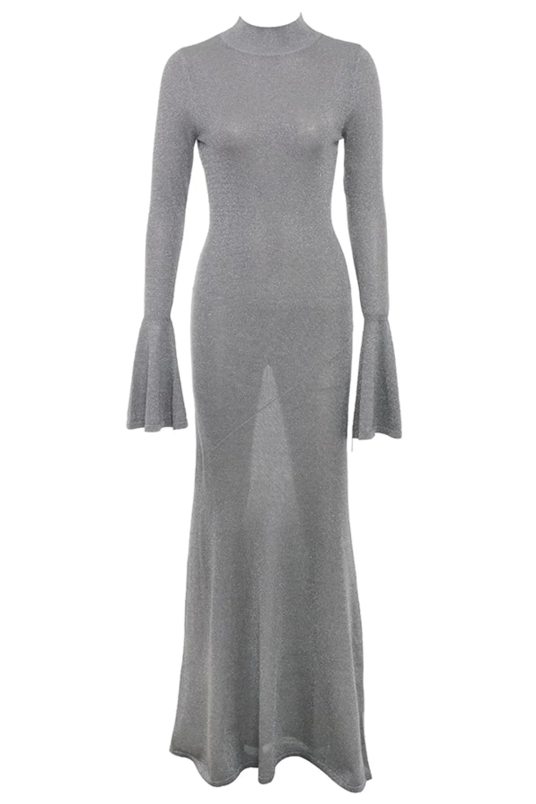 Bezauberndes graues langes Abendkleid Modell Sancha