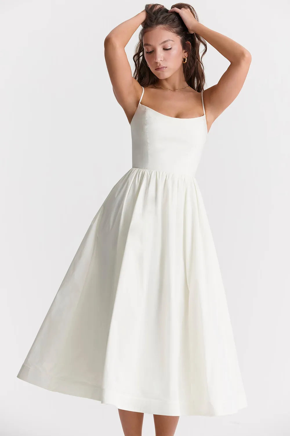 Solid Midi Women's Dress Clearance Model