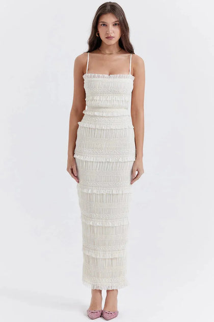 Elegant Long White Dress for Civil Wedding – Luna