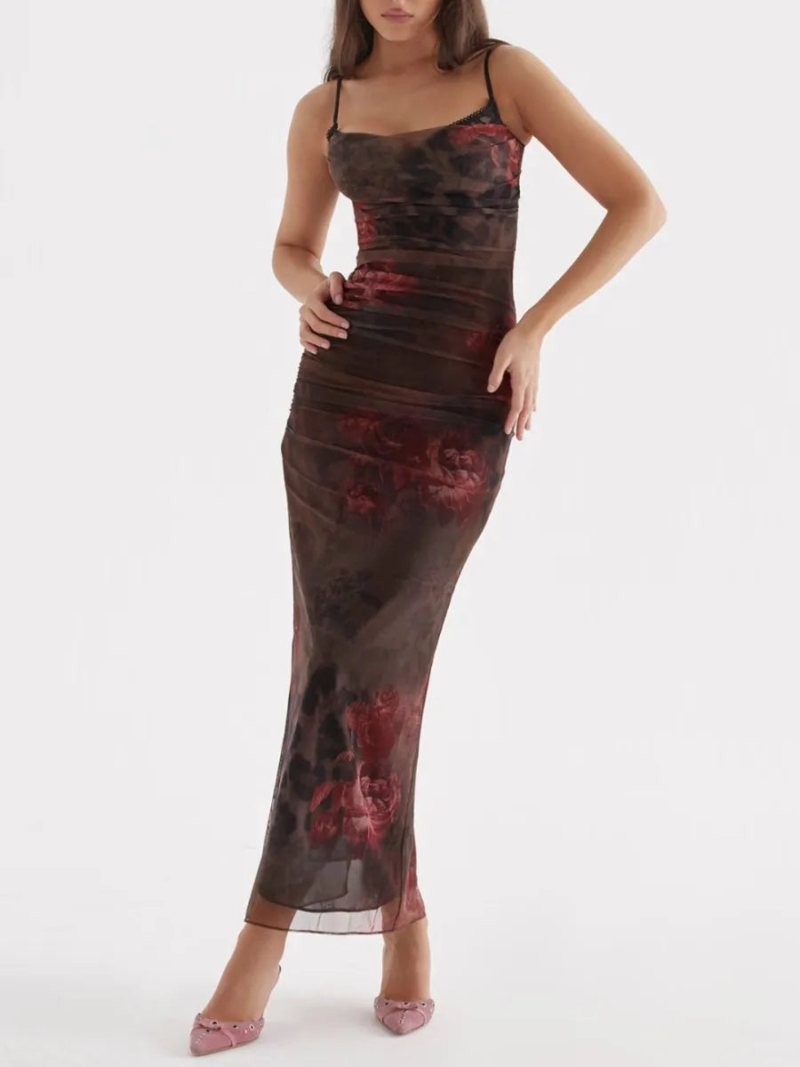 Nhayra – Langes, schmal geschnittenes Kleid