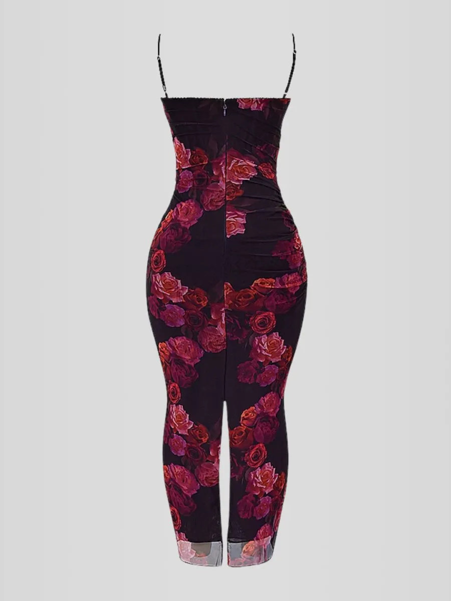 Nhayra – Langes, schmal geschnittenes Kleid