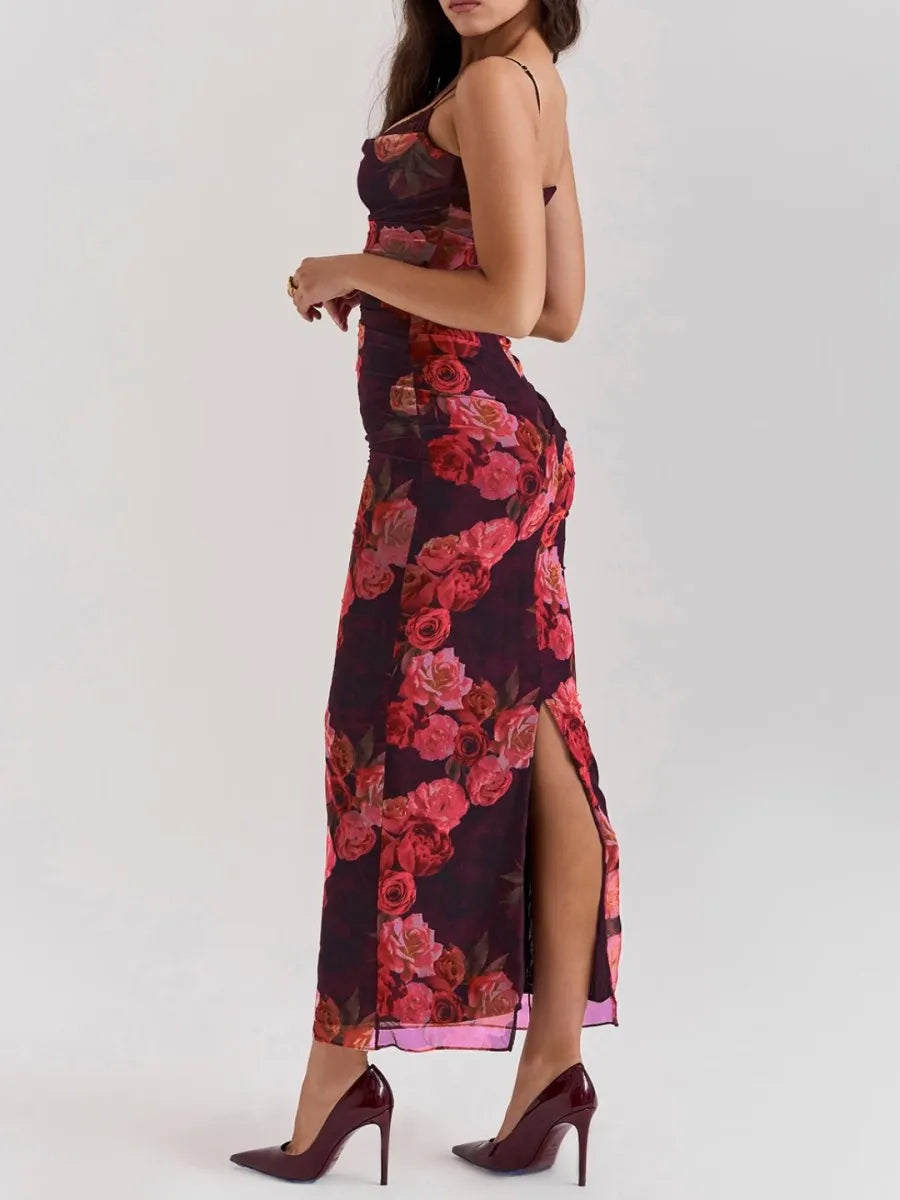 Nhayra – Langes, schmal geschnittenes Kleid