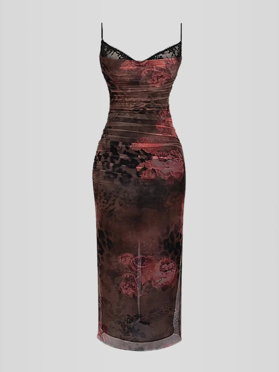 Nhayra – Langes, schmal geschnittenes Kleid