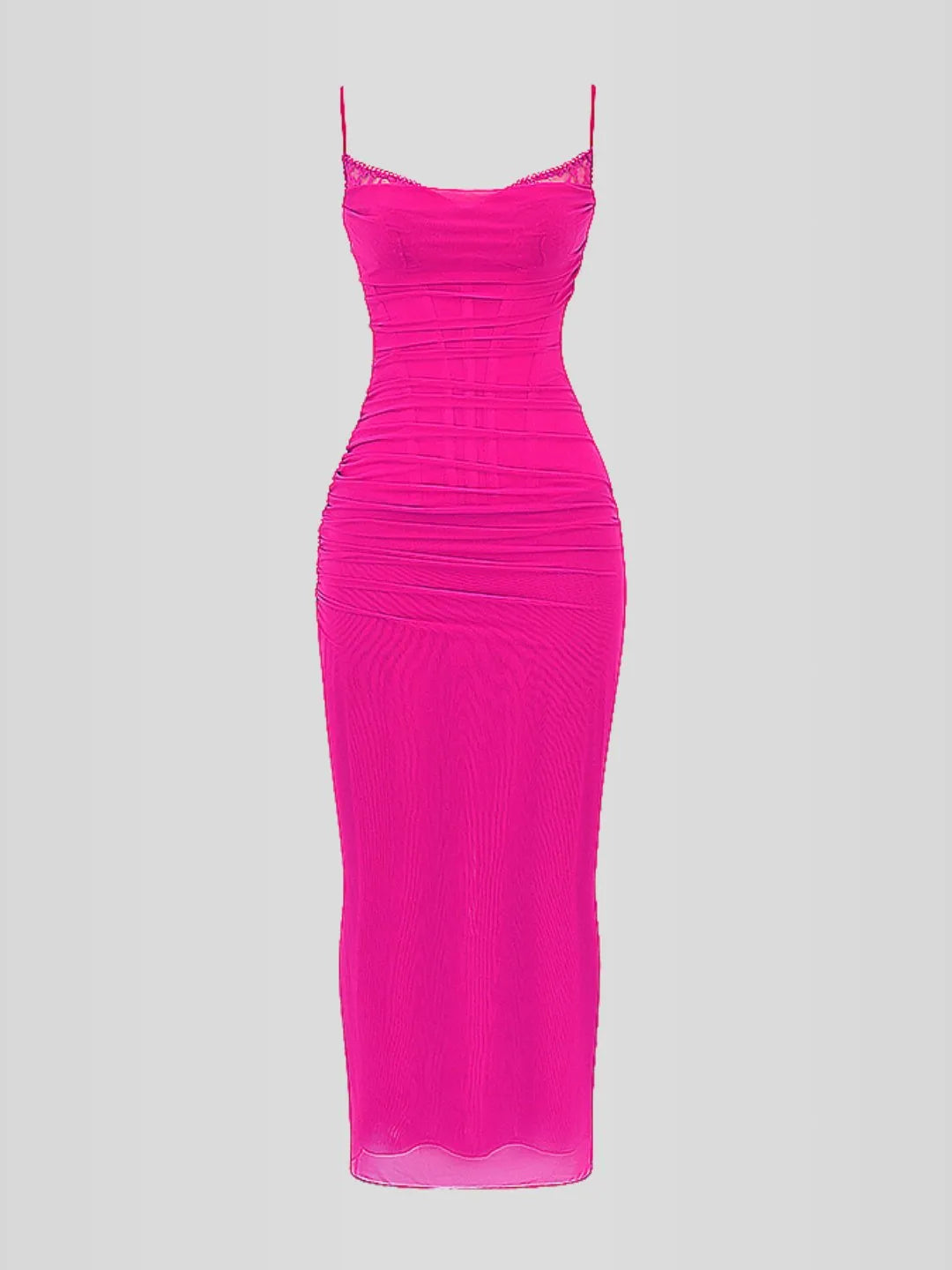 Nhayra – Langes, schmal geschnittenes Kleid