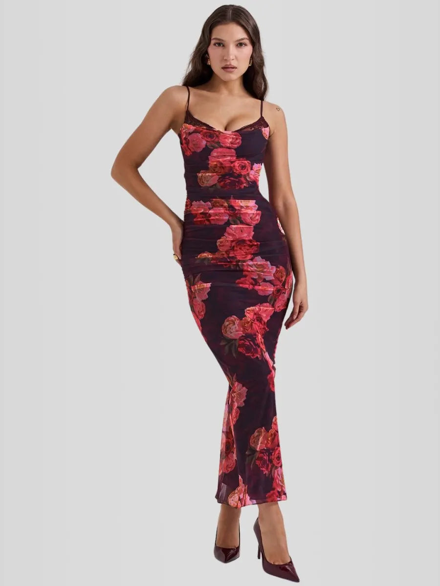Nhayra – Langes, schmal geschnittenes Kleid