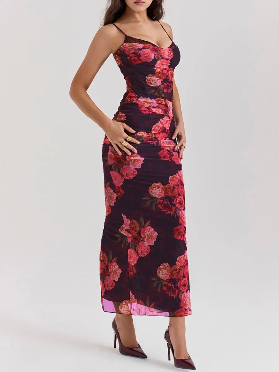 Nhayra – Langes, schmal geschnittenes Kleid