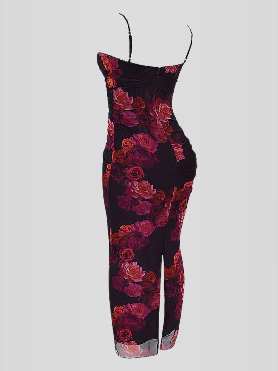 Nhayra – Langes, schmal geschnittenes Kleid