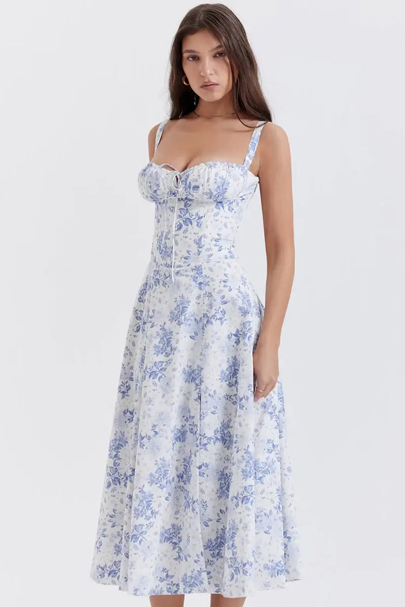 Attracione Floral Midi Dress - Shapes the Waist