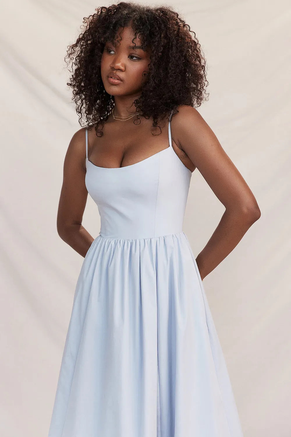 Solid Midi Women's Dress Clearance Model