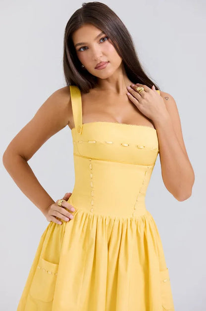 Midi Plaid Dress Shaper - Lauren Model