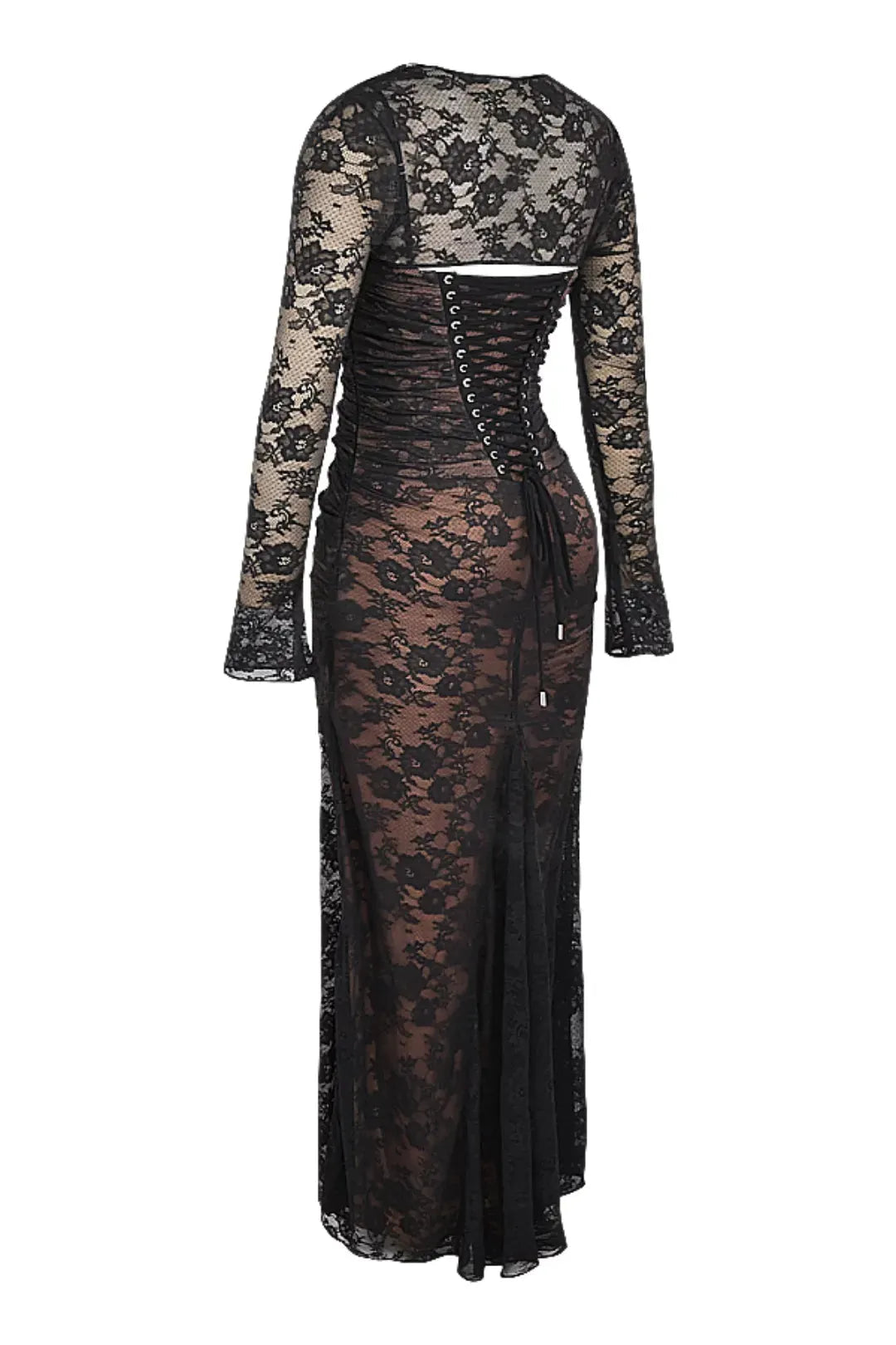 Long Black Lace Shaping Dress