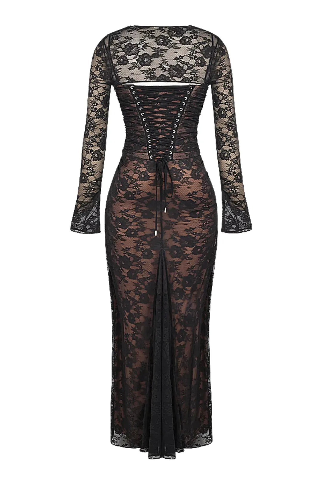 Long Black Lace Shaping Dress