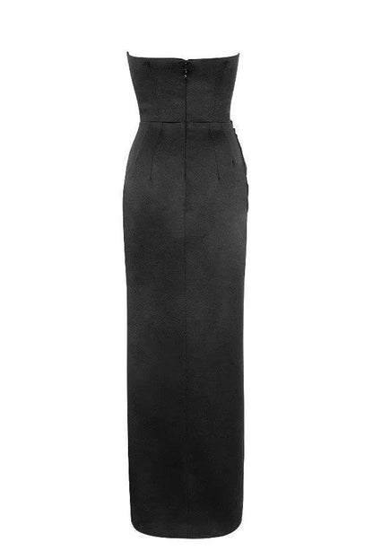 Long Dress with Straight Neckline - Olivia