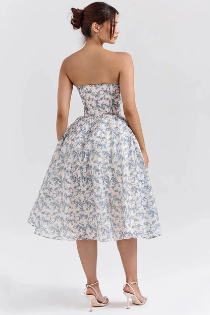 Mid-Length Floral Dress Model Estefhanie