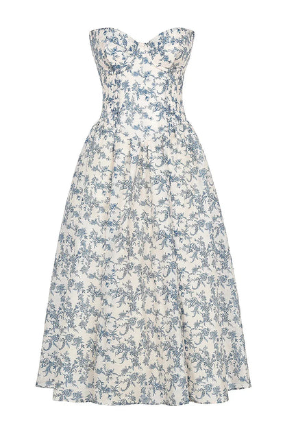 Mid-Length Floral Dress Model Estefhanie