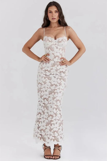 White Fitted Lace Dress for Civil Wedding – Sophia