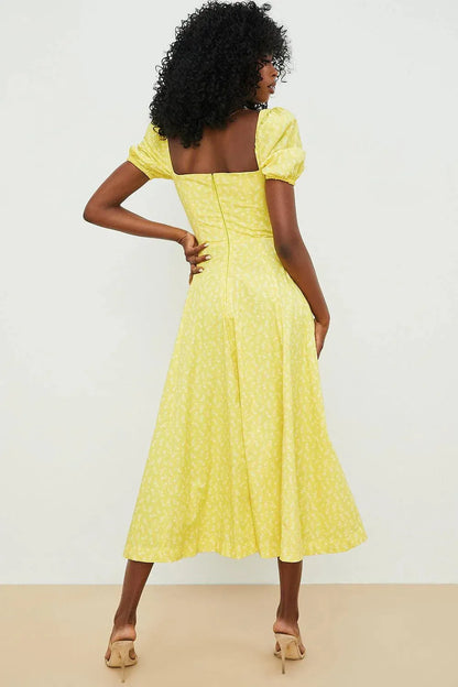 Mid-Length Dress with Adjustable Bow - Bella Fiore