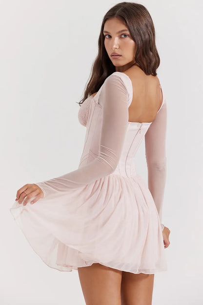 Peach Mini Corset Dress – Luciana