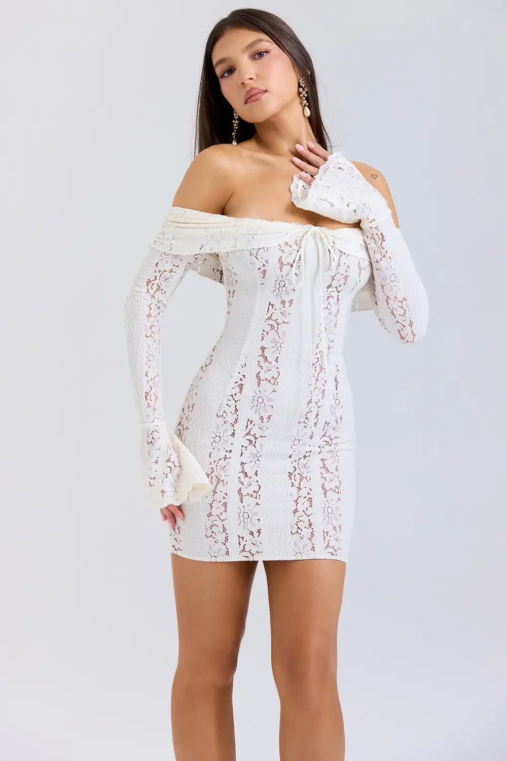 Mini Lace Off-Shoulder Dress – Vittoria