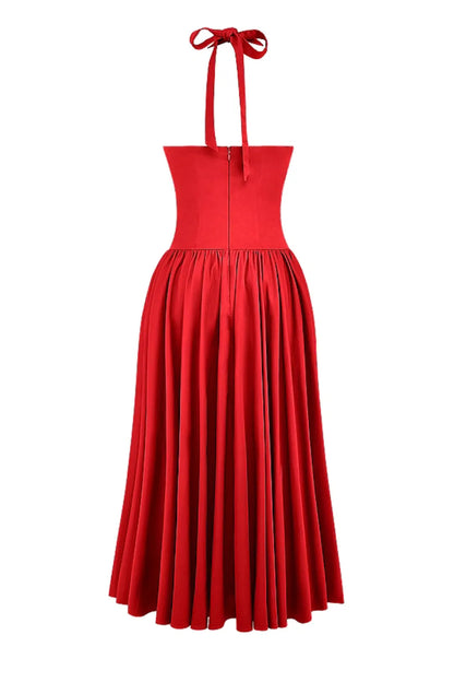 Red midi dress Passione - Elloa model