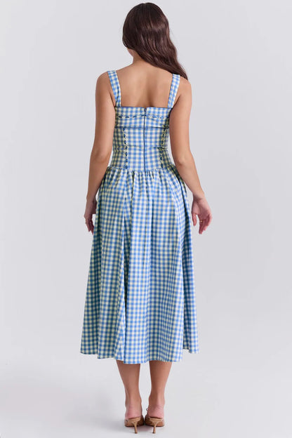 Midi Plaid Dress Shaper - Lauren Model