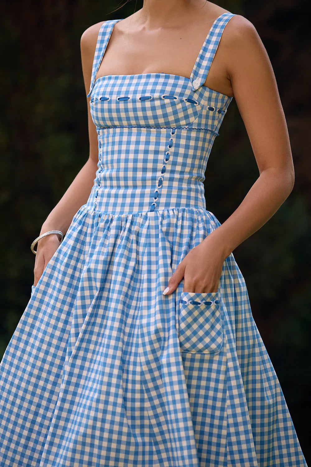 Midi Plaid Dress Shaper - Lauren Model