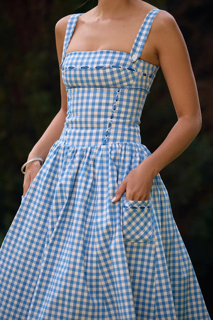 Midi Plaid Dress Shaper - Lauren Model