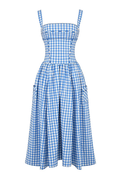 Midi Plaid Dress Shaper - Lauren Model