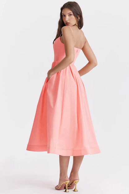 Solid Midi Women's Dress Clearance Model