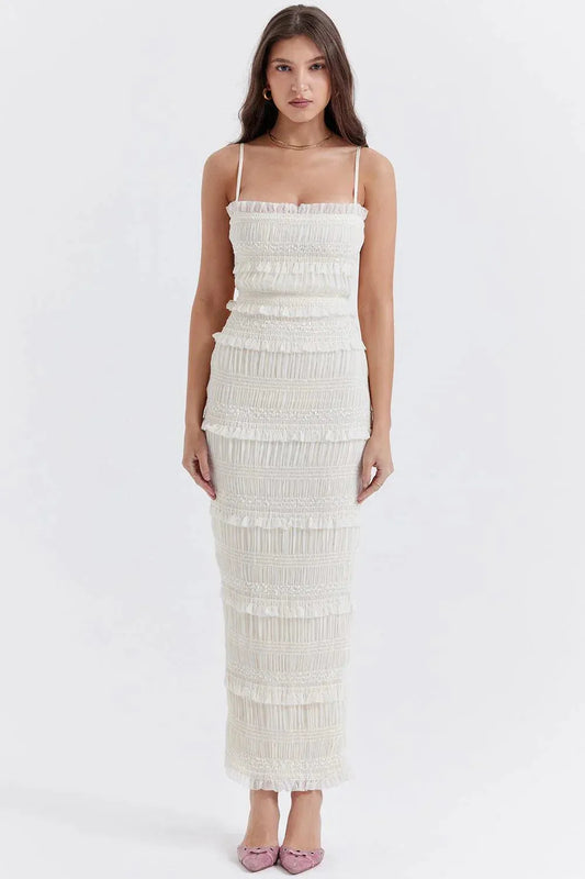 Elegant Long White Dress for Civil Wedding – Luna