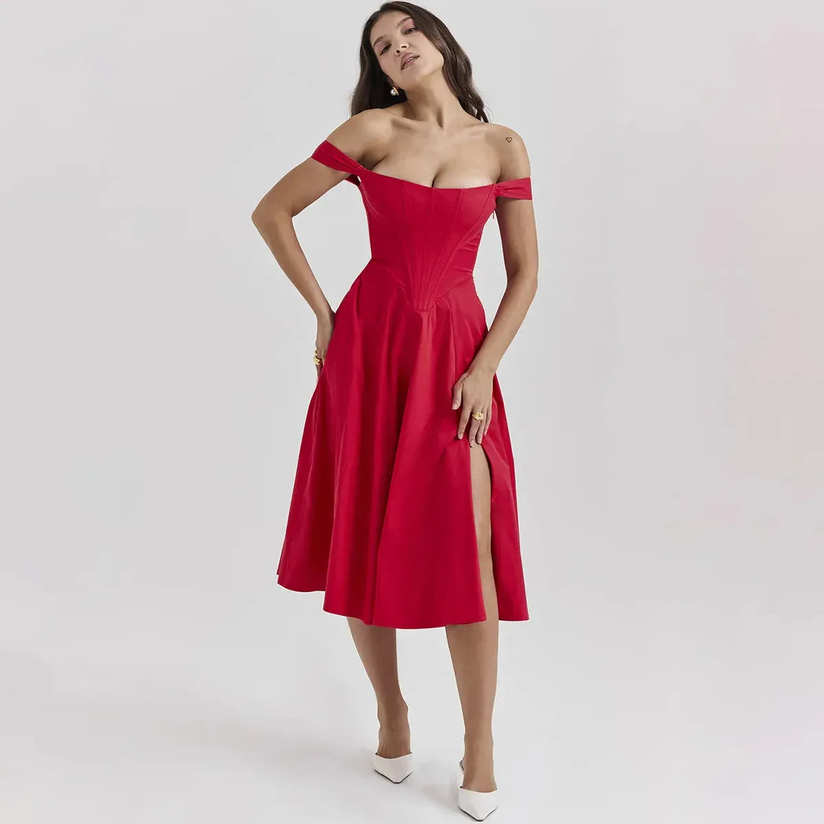Midi Dress with Corset - Aryana Model