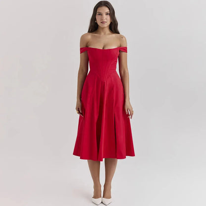 Midi Dress with Corset - Aryana Model