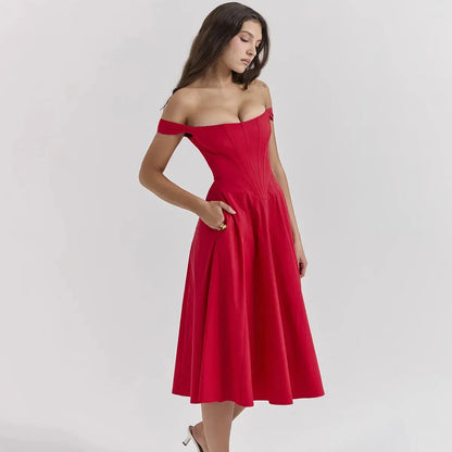 Midi Dress with Corset - Aryana Model