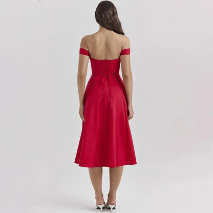 Midi Dress with Corset - Aryana Model