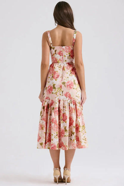 Magnolia Floral Midi Dress