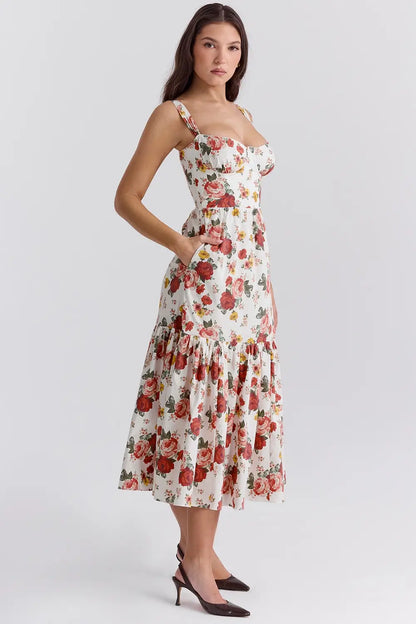 Magnolia Floral Midi Dress