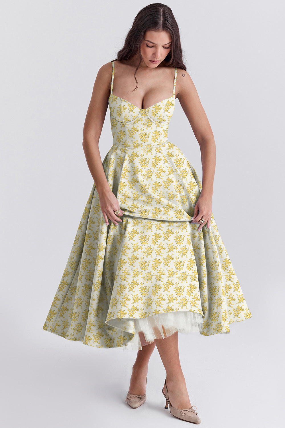 Passion Midi Dress - Shapes the Waist | Double Layer