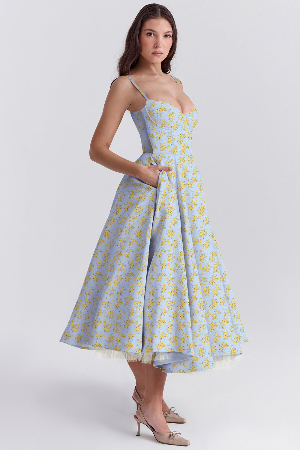 Passion Midi Dress - Shapes the Waist | Double Layer