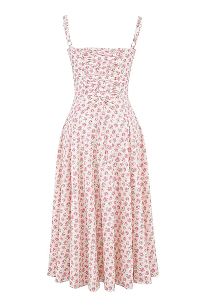 Attracione Floral Midi Dress - Shapes the Waist