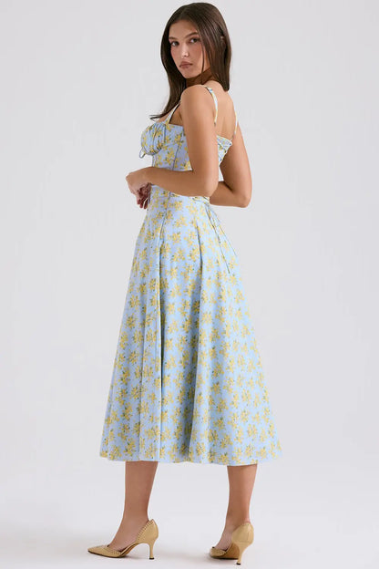 Attracione Floral Midi Dress - Shapes the Waist