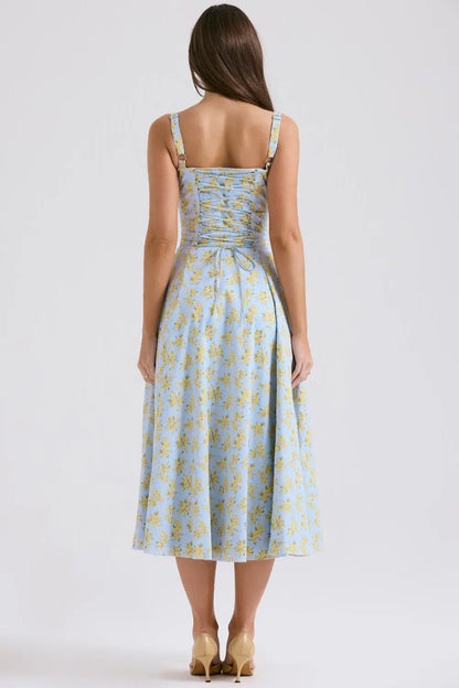 Attracione Floral Midi Dress - Shapes the Waist